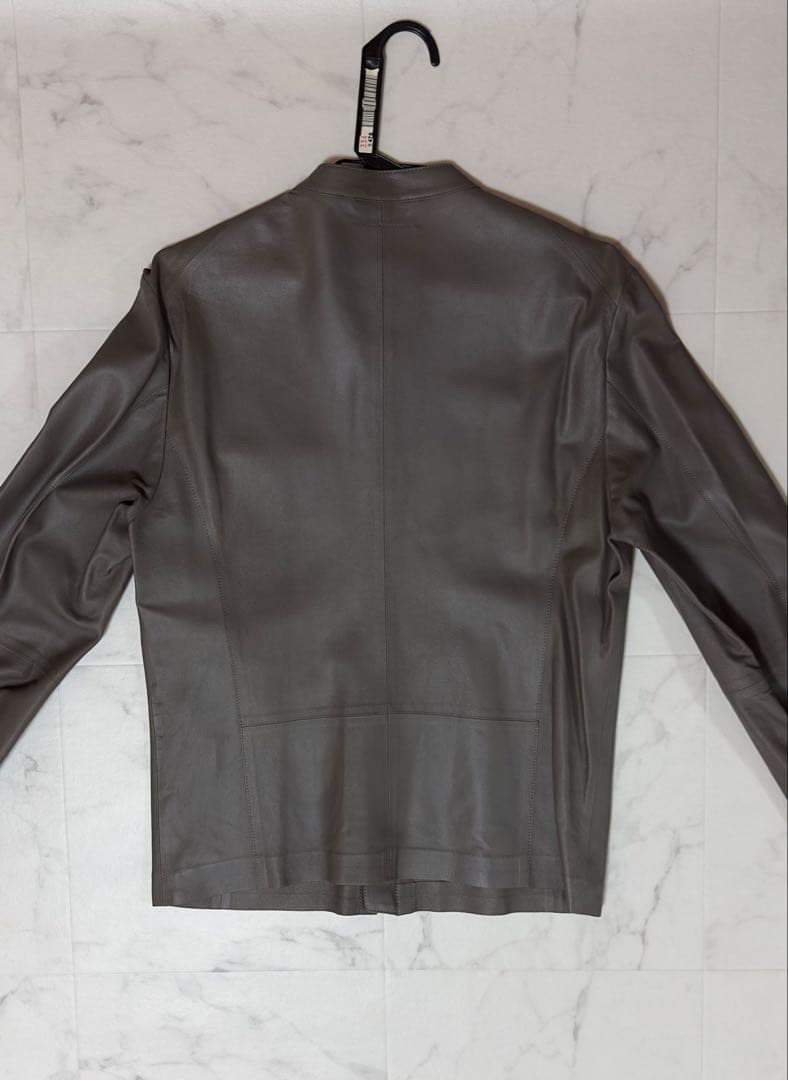 D/him ラム ライダースジャケット 48 グレー