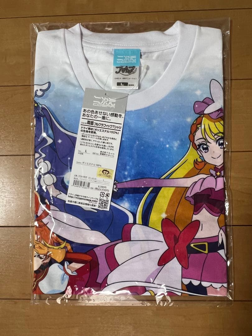 新品　L ひろがるスカイ！プリキュア 両面フルグラフィックTシャツ COSPA