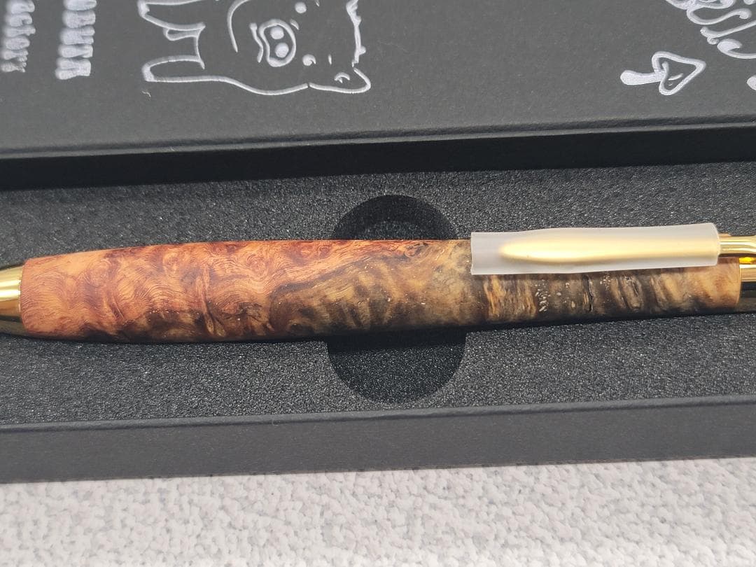 新品　こぶた工房　極上花梨瘤　トリコロール瘤　金金具　シャープペンシル0.5