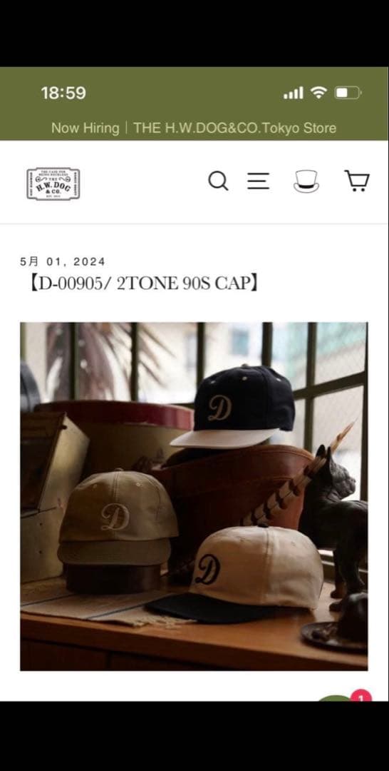 帽子 THE H.W.DOG&CO 2TONE 90s CAP