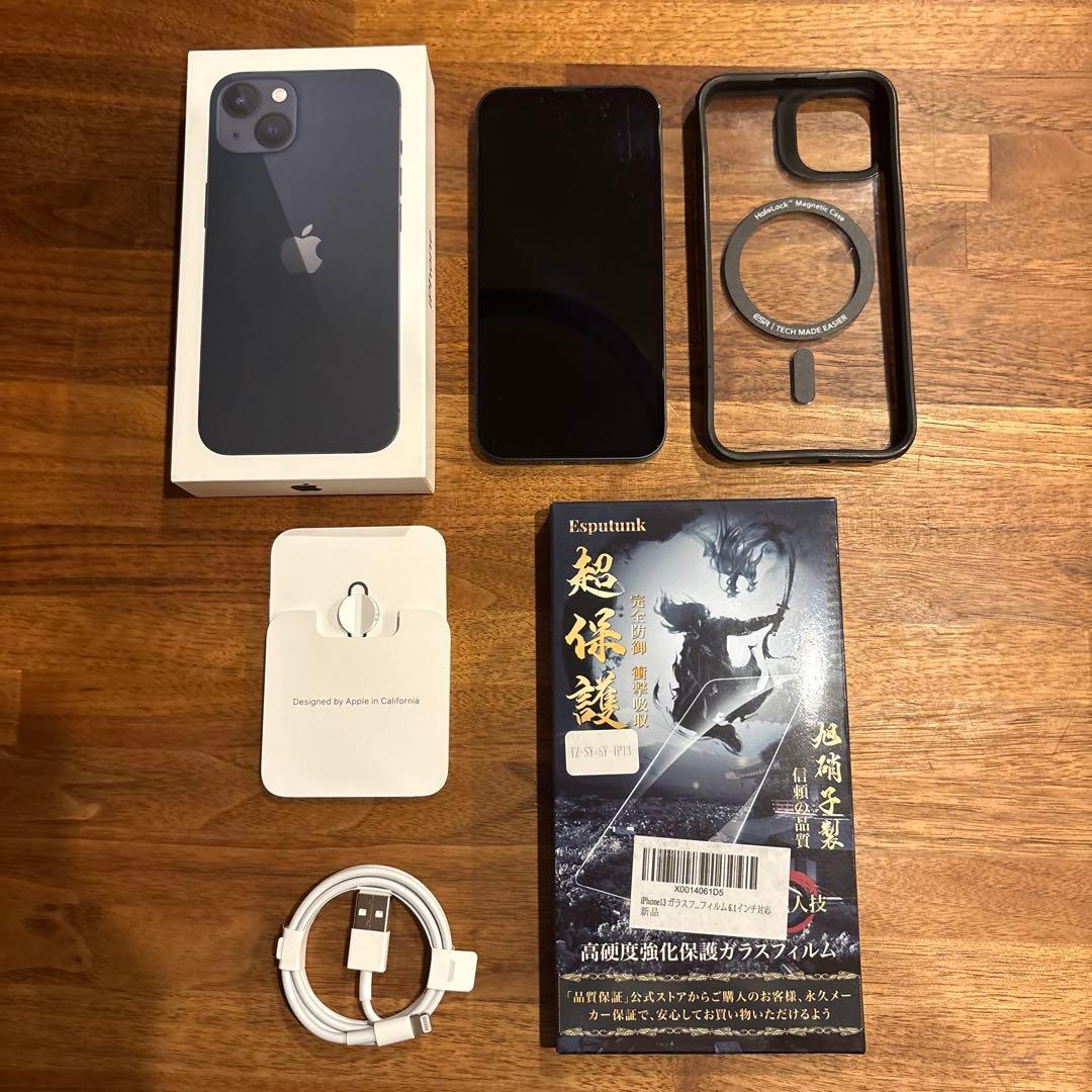iPhone13 128GB 黒フィルム•ケース付き