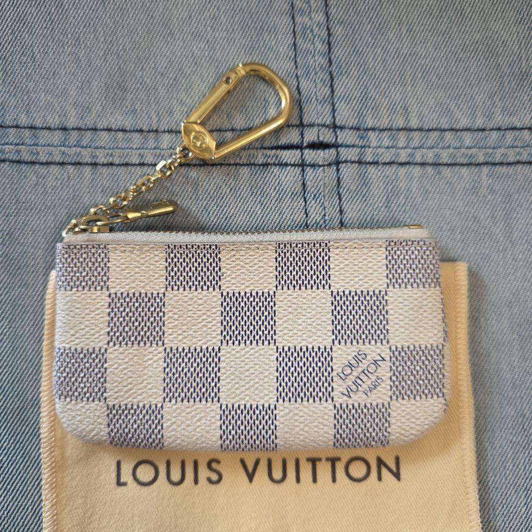 【Iza】 小銭入れ ダミエ アズール ポシェットクレ 中古品