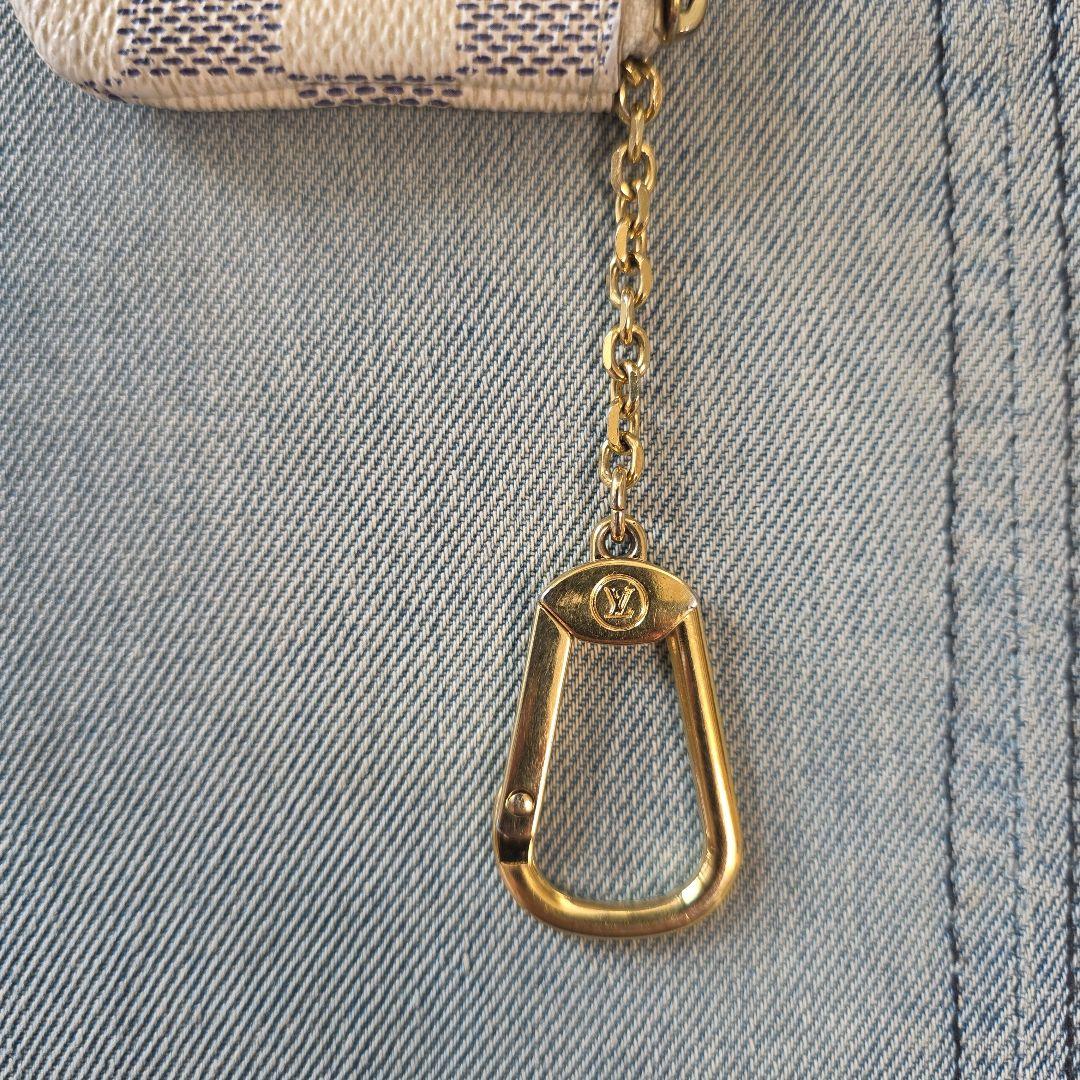 【Iza】 小銭入れ ダミエ アズール ポシェットクレ 中古品