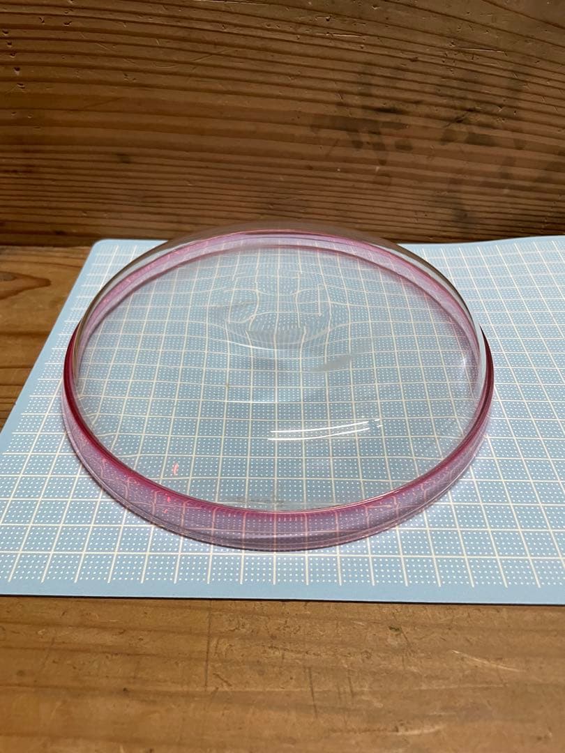 レトロ　ガラス皿【m1495 大正ガラス　明治　吹きガラス　骨董　ウランガラス】