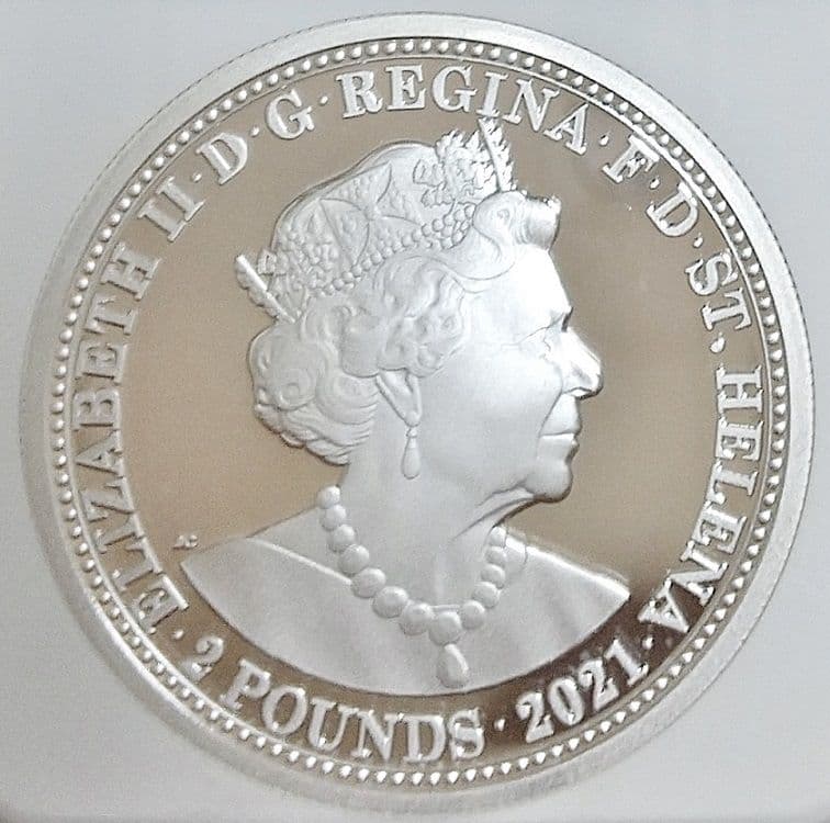 2021年 セントヘレナ スリーグレイセス 2オンス 銀貨 NGC PF69UC