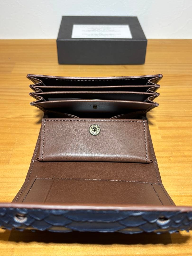 エムピウ　m+ ミッレフォッリエ　パイソン ネイビー 財布