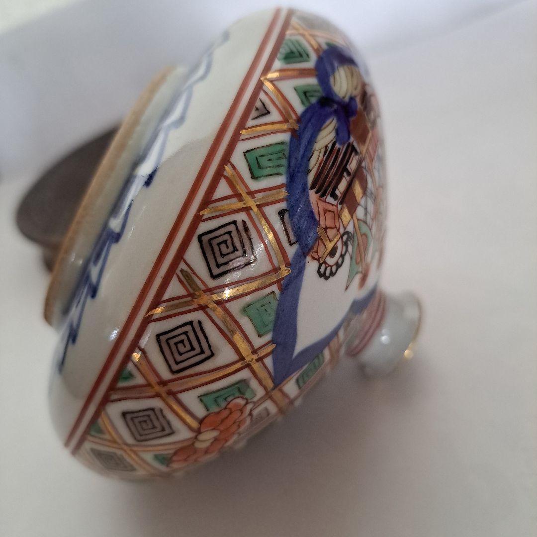 江戸中期　油壺　極上品　大型　　オランダ古船　金彩赤絵　大明盛化年