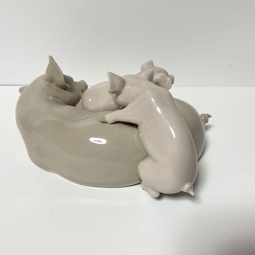 【美品】Lladro リヤドロ 豚の親子 家族 子豚