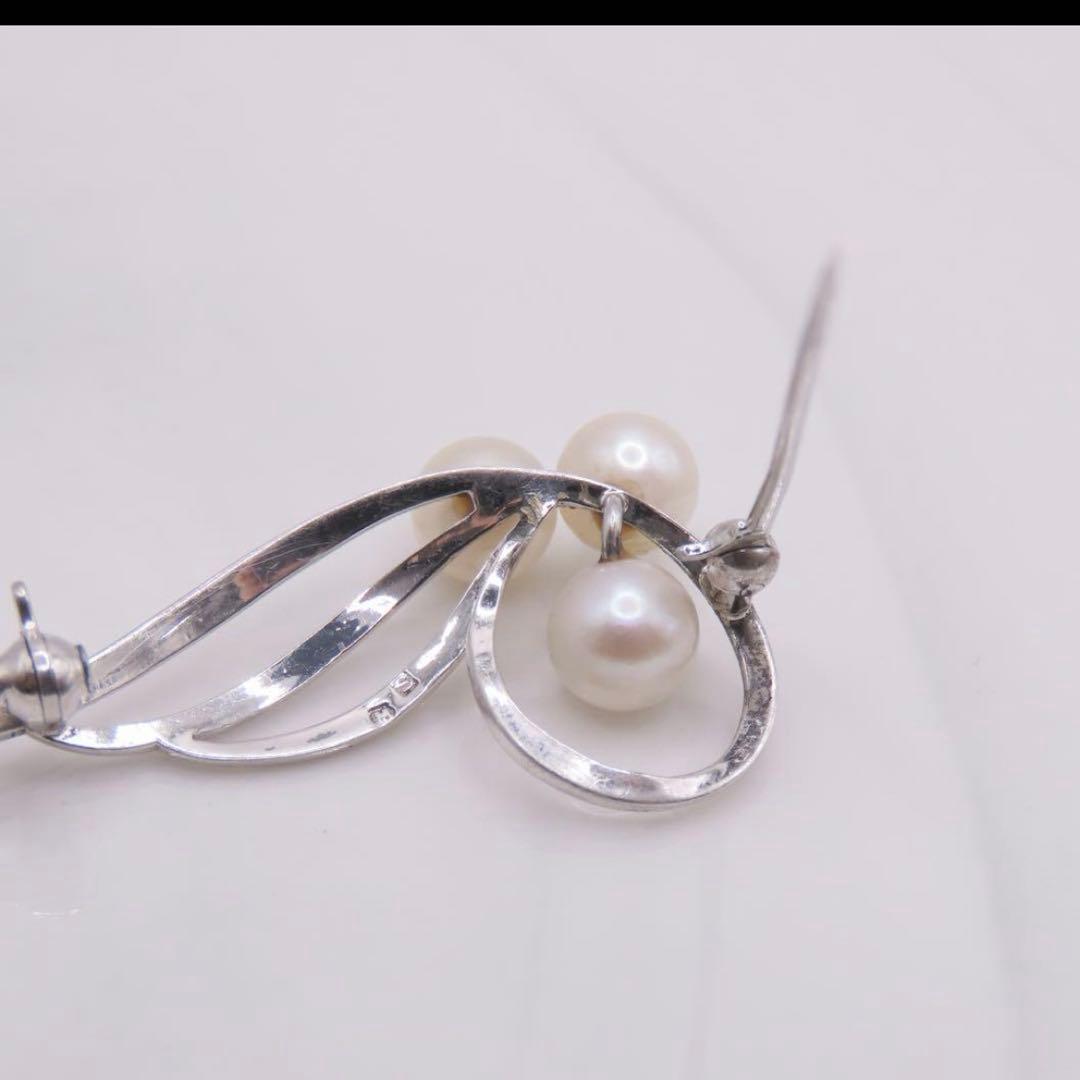 MIKIMOTO ブローチ　パール　ミキモト　シルバー　真珠　冠婚葬祭