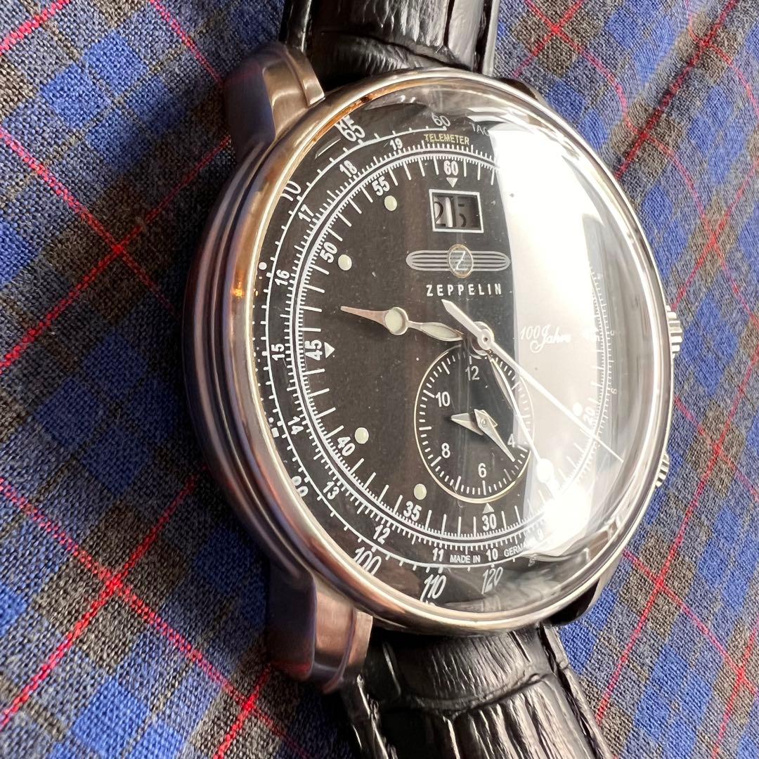 Zeppelin 100jahre デュアルタイム ブラック腕時計