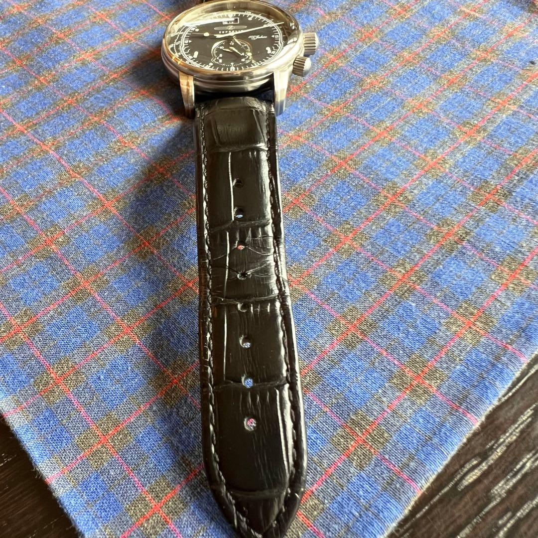 Zeppelin 100jahre デュアルタイム ブラック腕時計