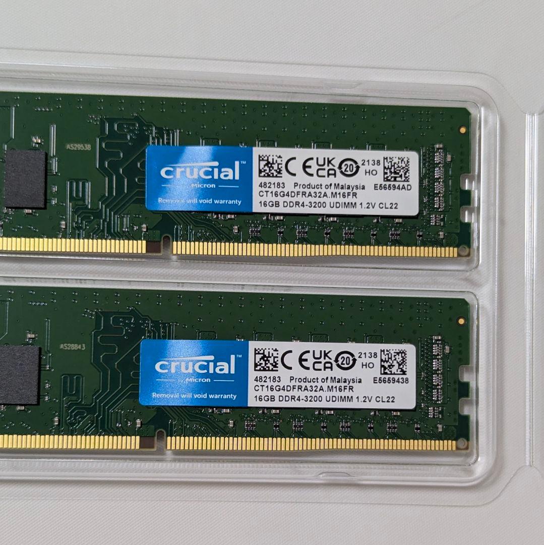 Crucial DDR4-3200 32GB (16GB×2) DIMM