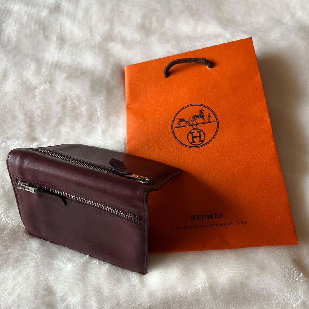 にゃ〜★ さま専用HERMESエルメス二つ折り財布 ボルドーレア品