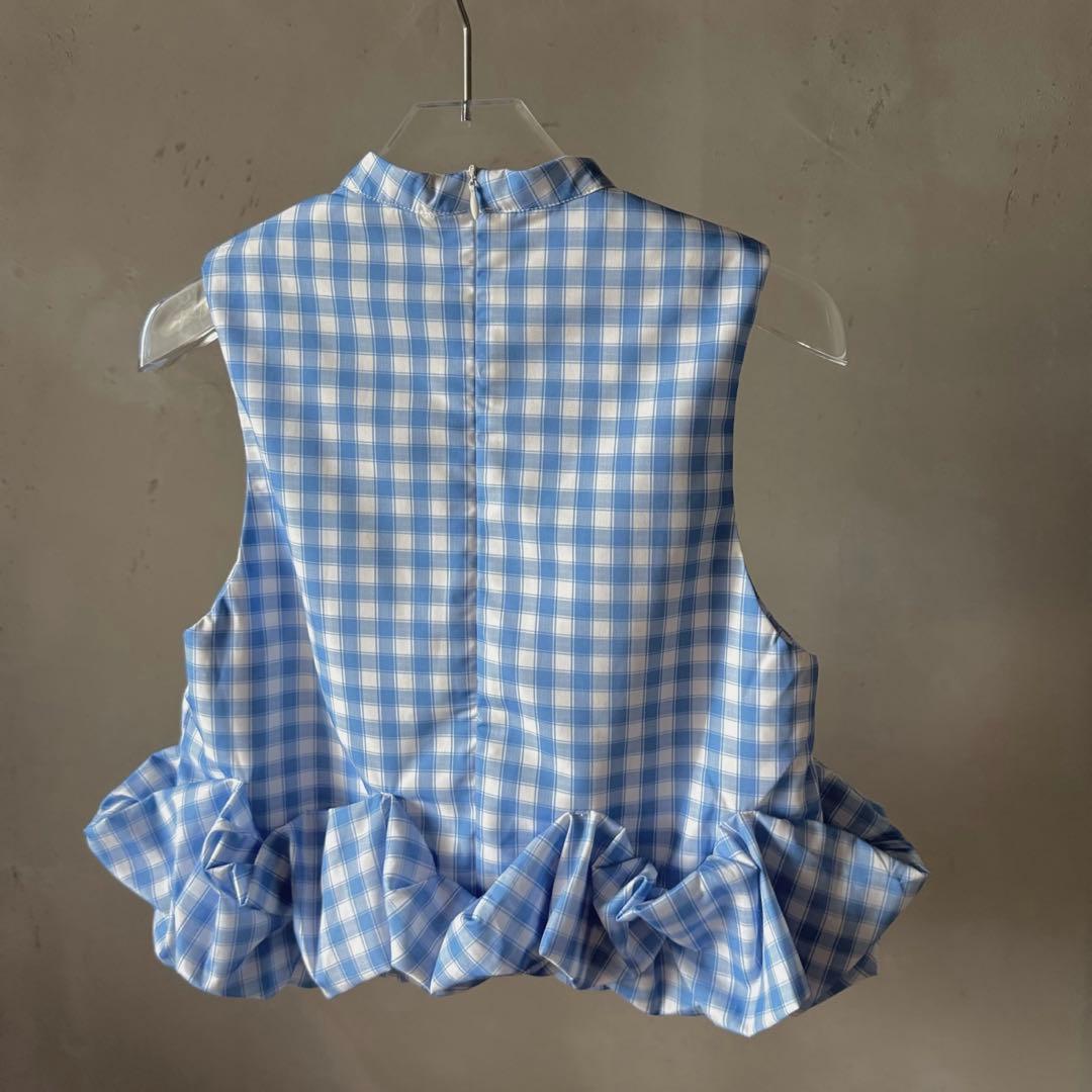 【美品】sister janeギンガムチェック フリル　クロップド　タンク