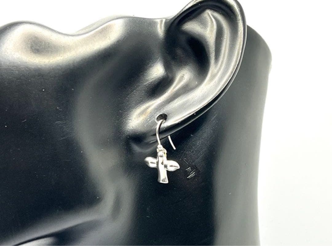h508 美品　ティファニー　バード　クロス　フック　ピアス　シルバー　925