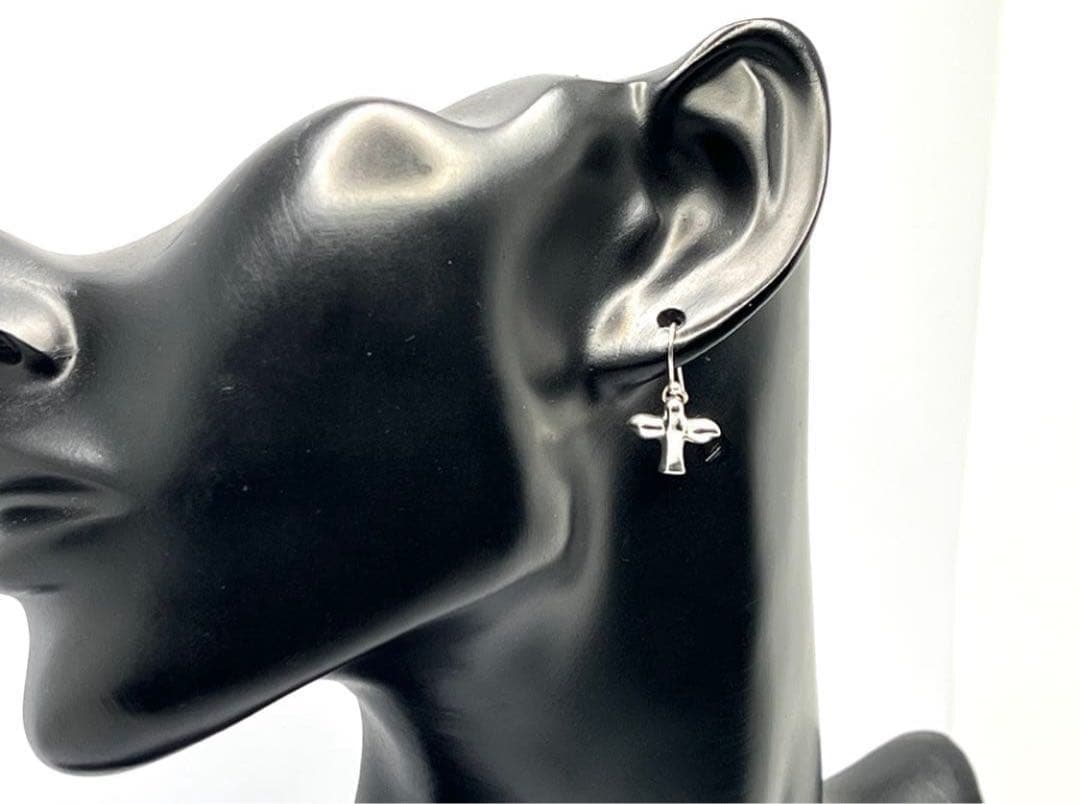 h508 美品　ティファニー　バード　クロス　フック　ピアス　シルバー　925