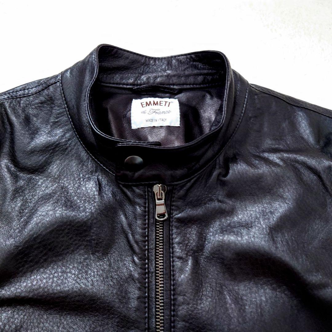ジャケット・アウター EMMETI BIKER JACKET IN LAMBSKIN NAPPA