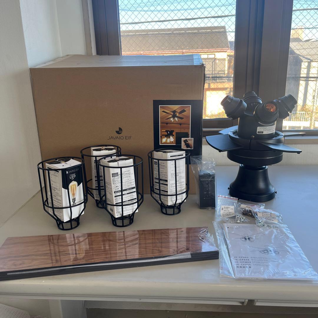 シーリングファン ブラック　JAVAlO ELF JE-CF003-BK