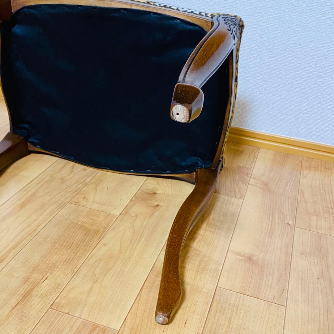 極美品✨高級イタリア家具 オットマン 猫脚 ヒョウ柄