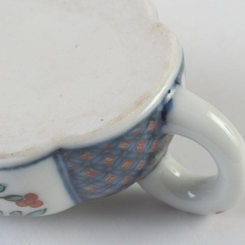 京焼　平安丹祐造　色絵　草花文　水滴　共箱　V　9686