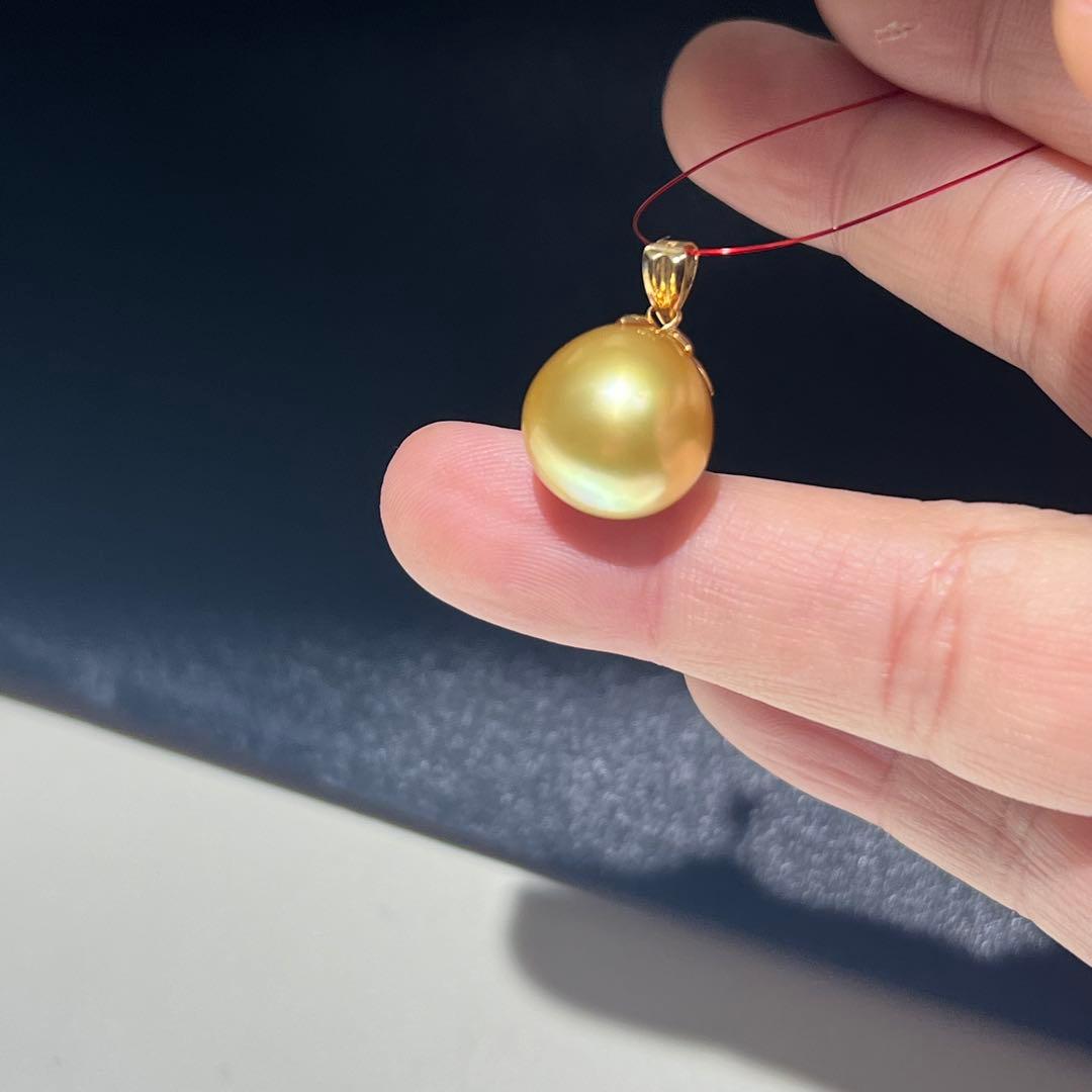 【新品未使用】南洋真珠ペンダント K18 12.5-13mm ゴールド