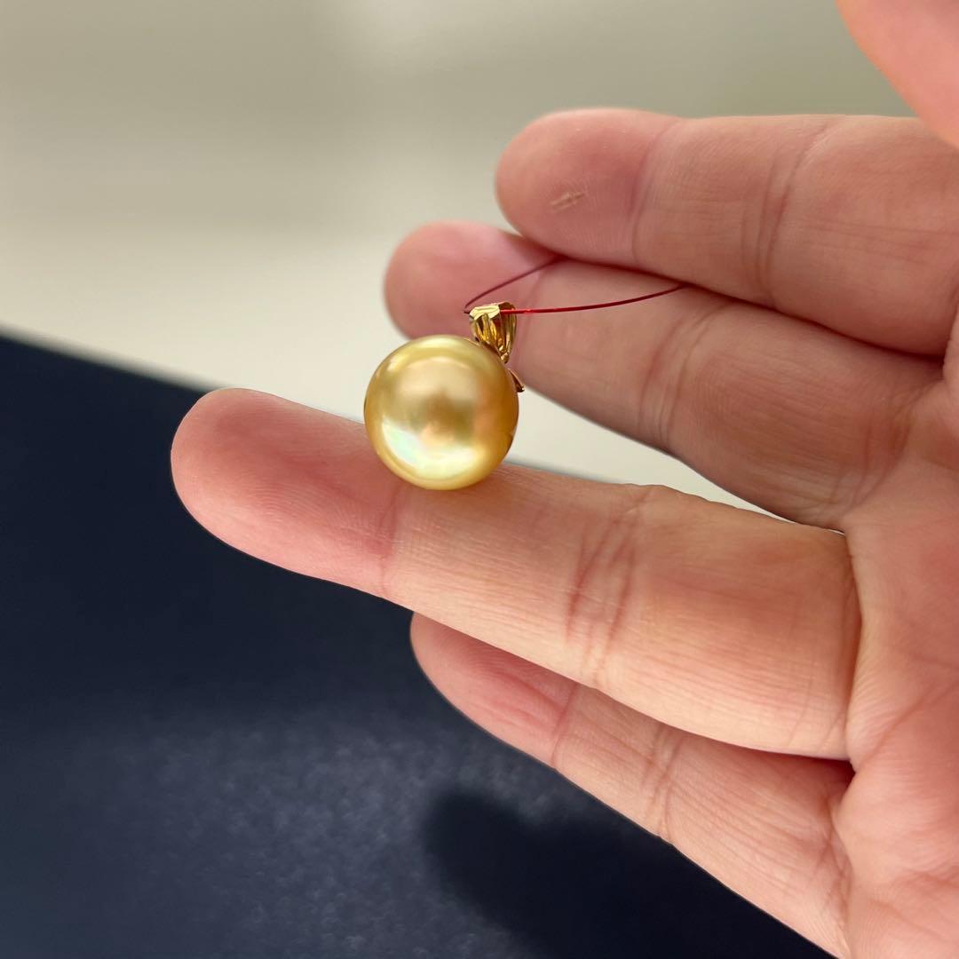 【新品未使用】南洋真珠ペンダント K18 12.5-13mm ゴールド