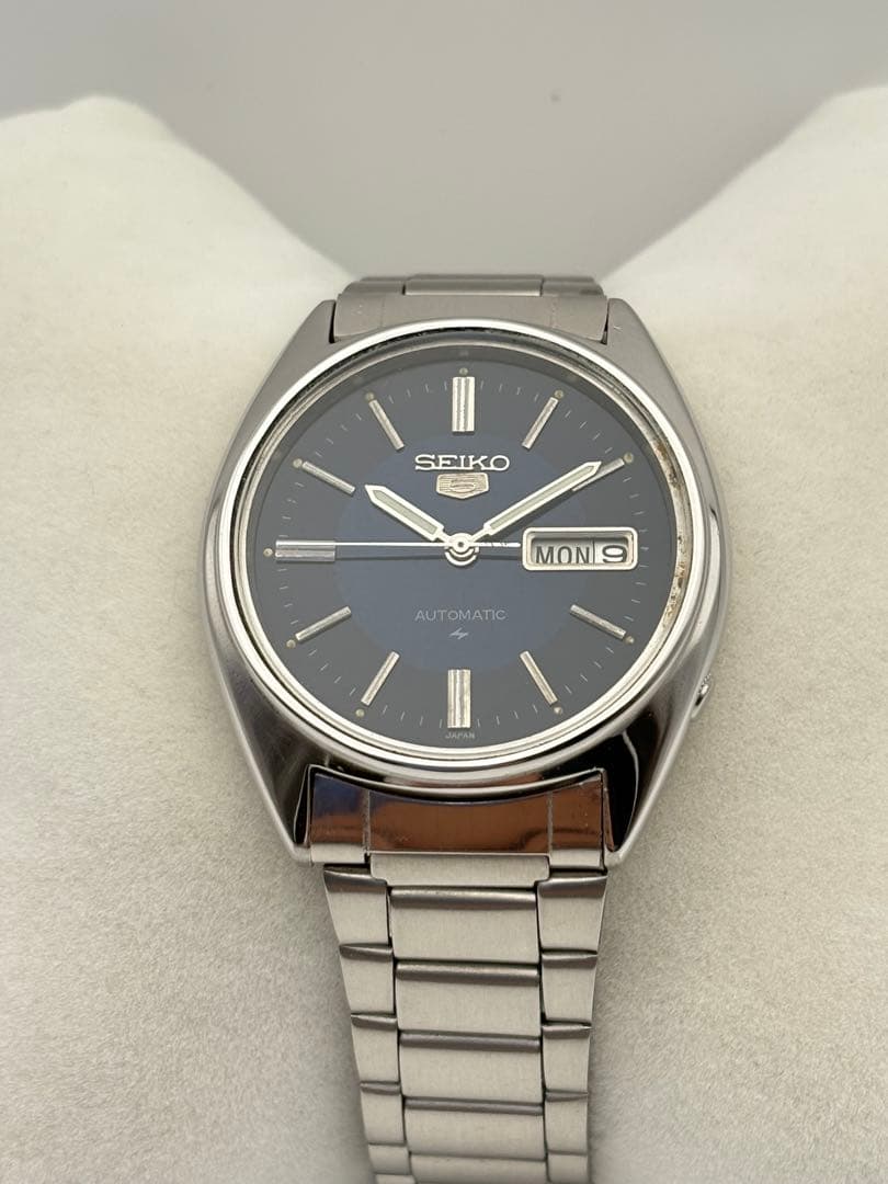 ヴィンテージ セイコー5 自動巻き メンズウォッチ 6309 ブルーダイヤル