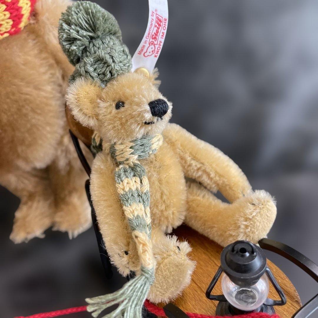 シュタイフ/Steiff◆世界限定クリスマス・ソリセット2002テディ２体セット