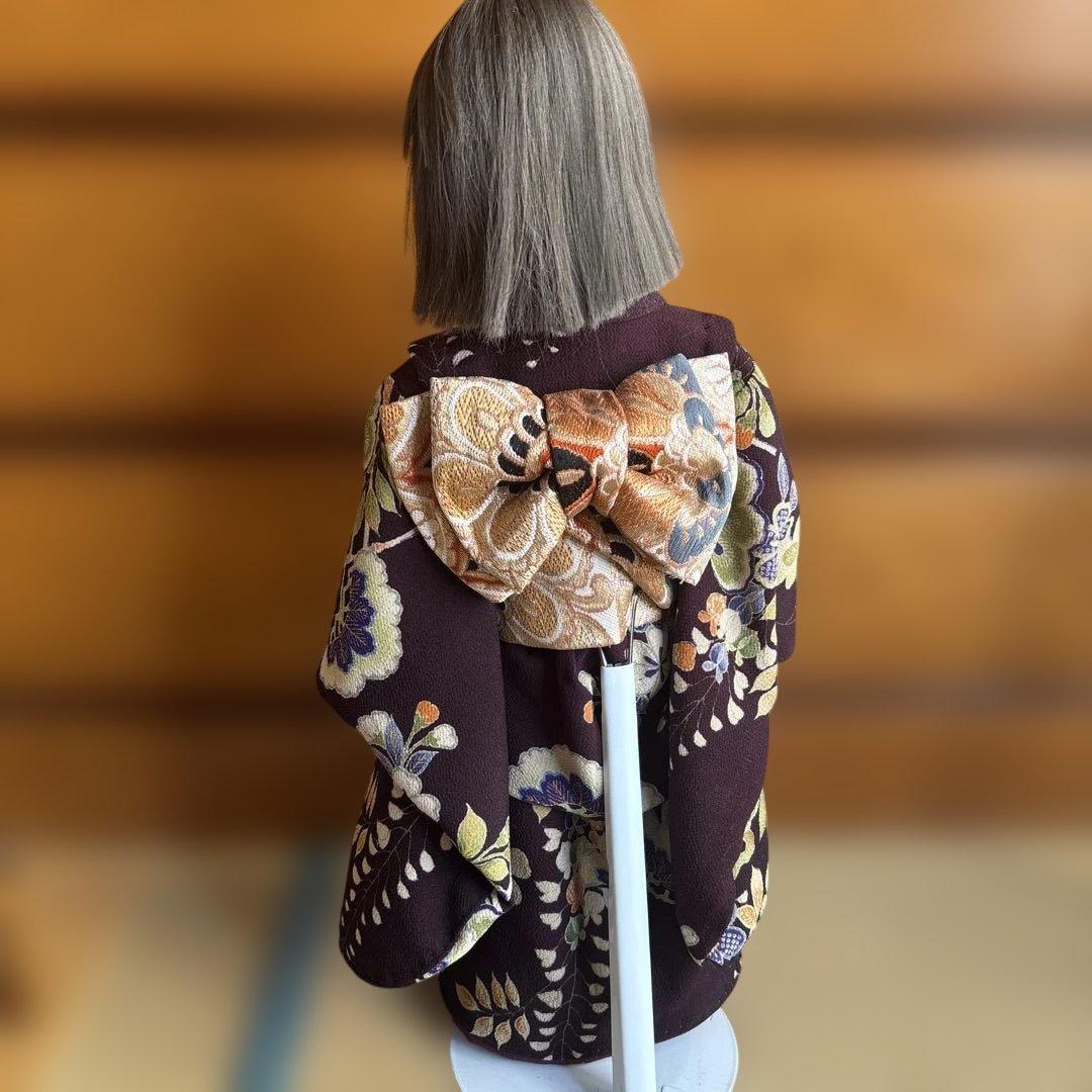 ㊶紫色花柄着物の人形　三越で購入