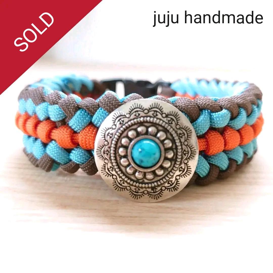 パラコード❥首輪❥太め　カッコカワイイ　コンチョ付き　№021