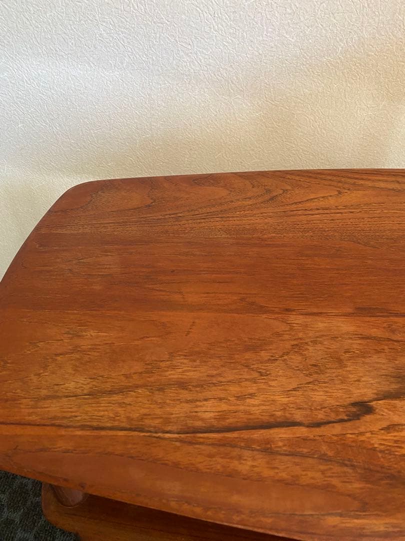 希少　デンマーク　ピーター◦ビッツ　サイドテーブル 　チーク/ラタン