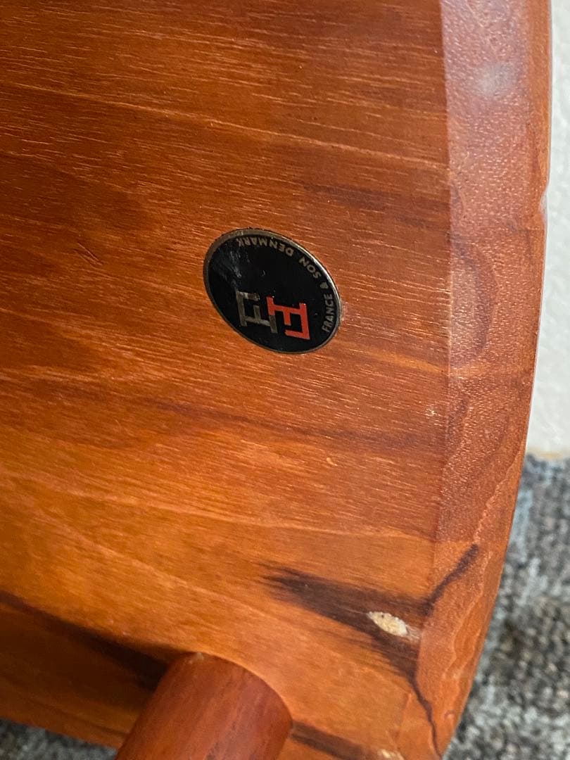 希少　デンマーク　ピーター◦ビッツ　サイドテーブル 　チーク/ラタン