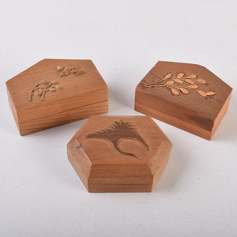 茶道具　木彫　月形香合　稲香合など　５点まとめて　V　R9255