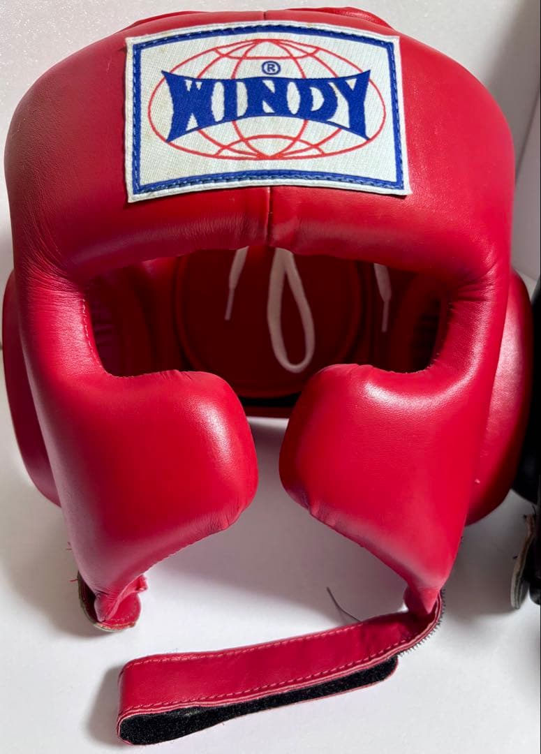 windy フェイスガード　ヘッドギア　Mサイズ　赤/黒セット