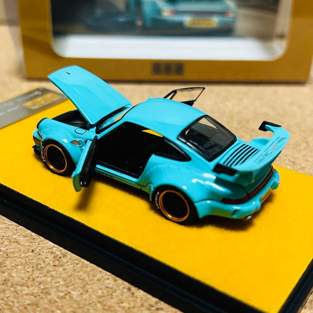 ミニカー PGM 1/64 PORSCHE RWB 964 Tiffany Blue