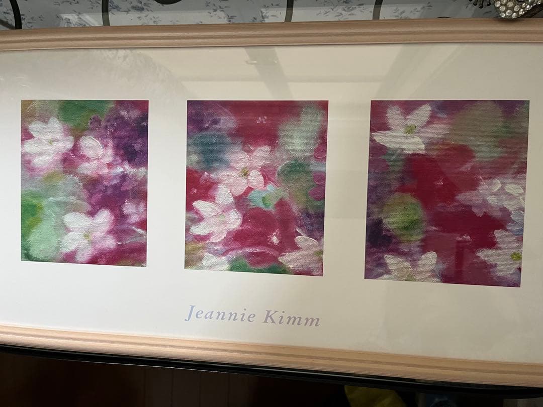 額入り　ポスター　ジニー・キム　紫系　未使用　インテリア