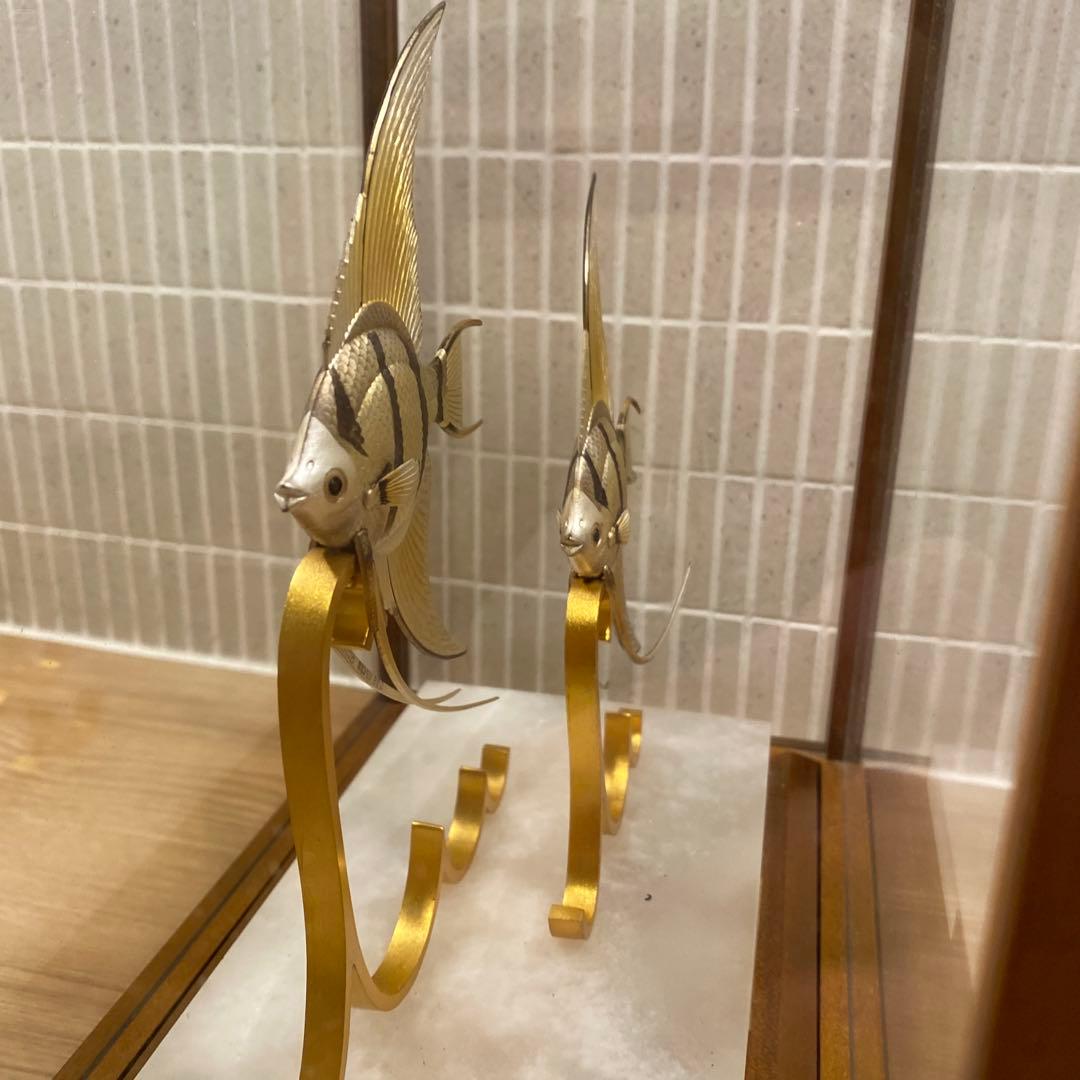 武比古　TAKEHIKO 日本　ガラス工芸　銀製　エンゼルフィッシュ