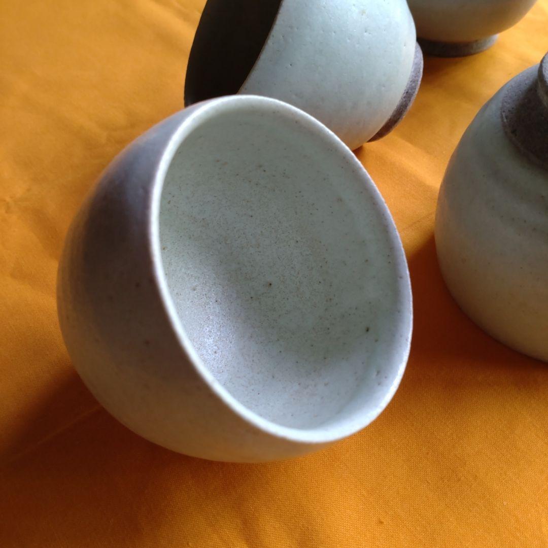 益子　浅野勝　青白磁湯呑五客揃え