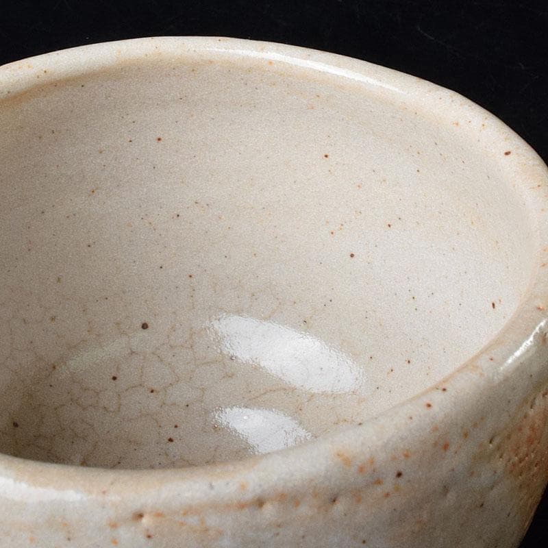 茶道具　人間国宝　荒川豊蔵（無田陶人）作　志野　茶碗　銘木枯　共箱　MR8745