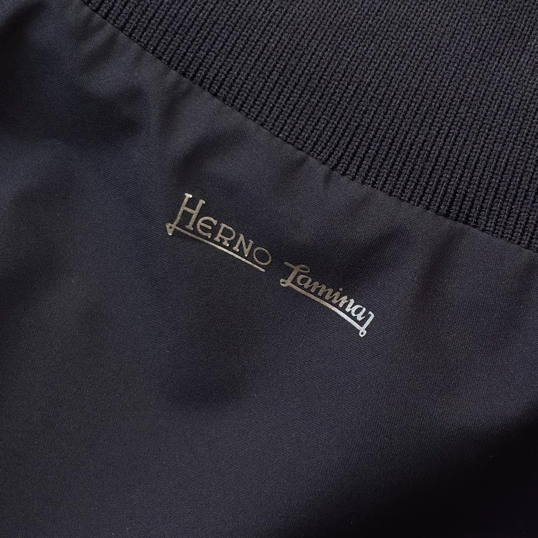 ヘルノ ラミナー ゴア Gore ロゴ ジップアップブルゾン 黒 46 tv1