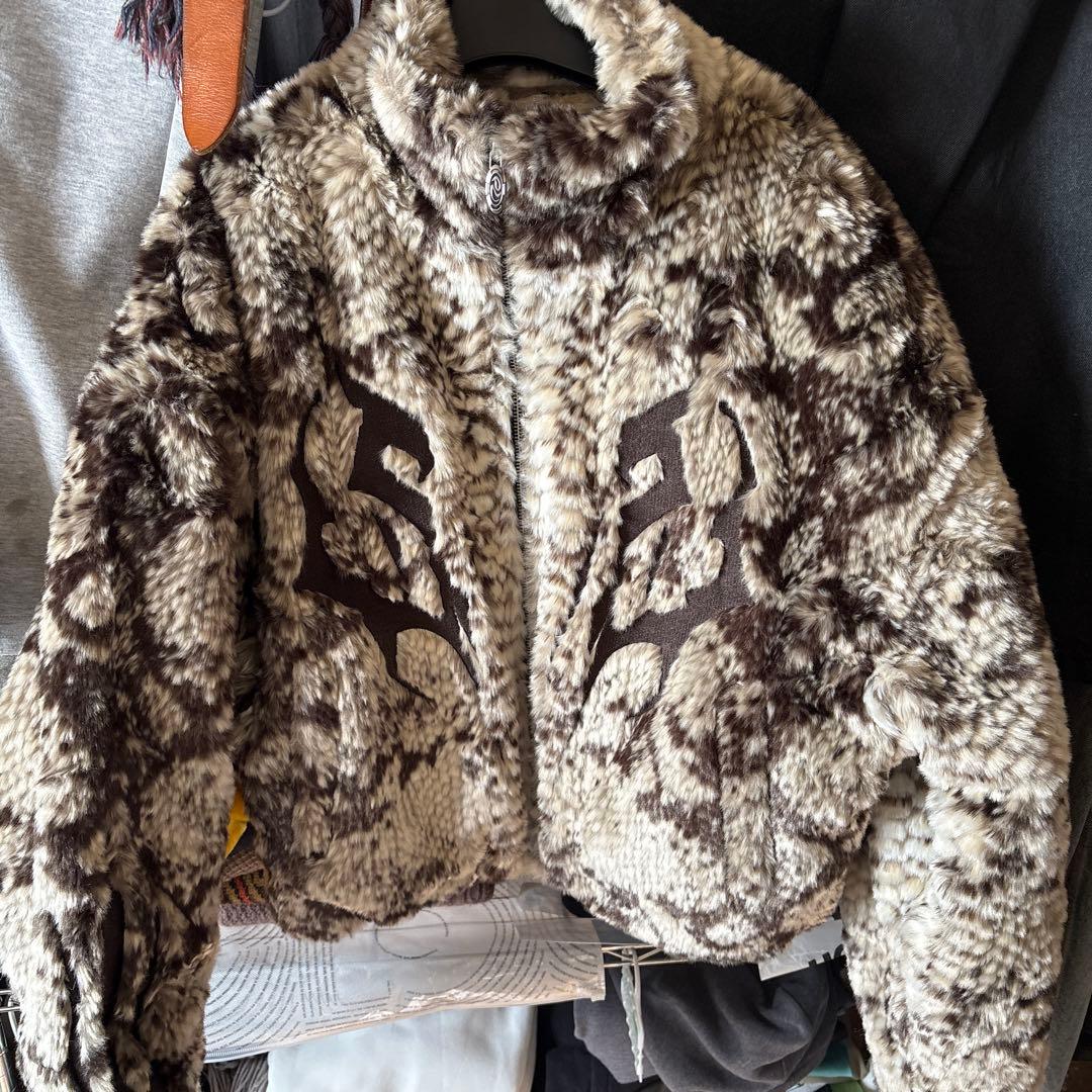 PERSONSOUL ミンク調 トーテム刺繍エコファーコートPlush Coat