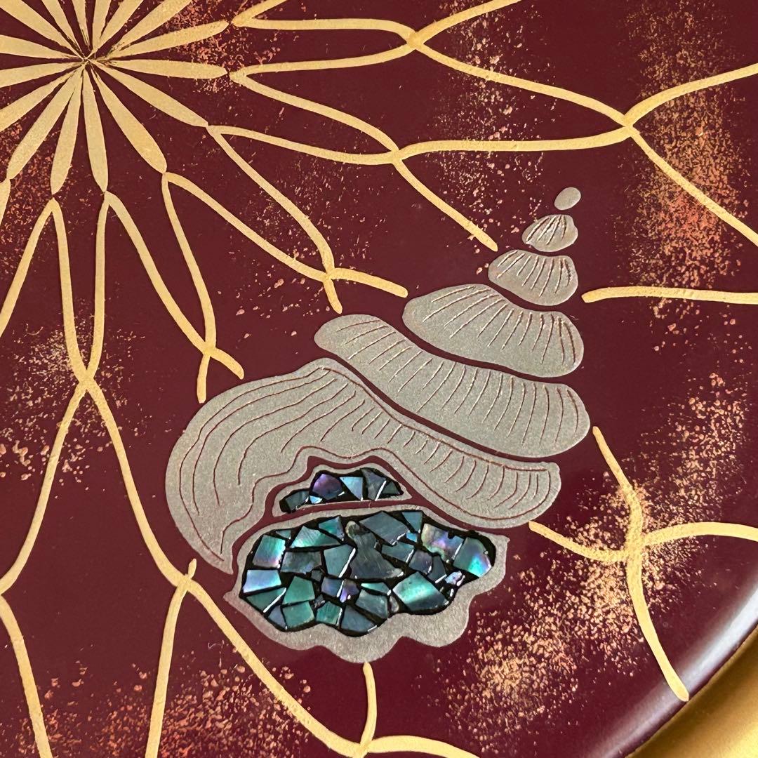 木製 漆器 金蒔絵 銀蒔絵 漆塗り らでん細工 手描き 盛り皿