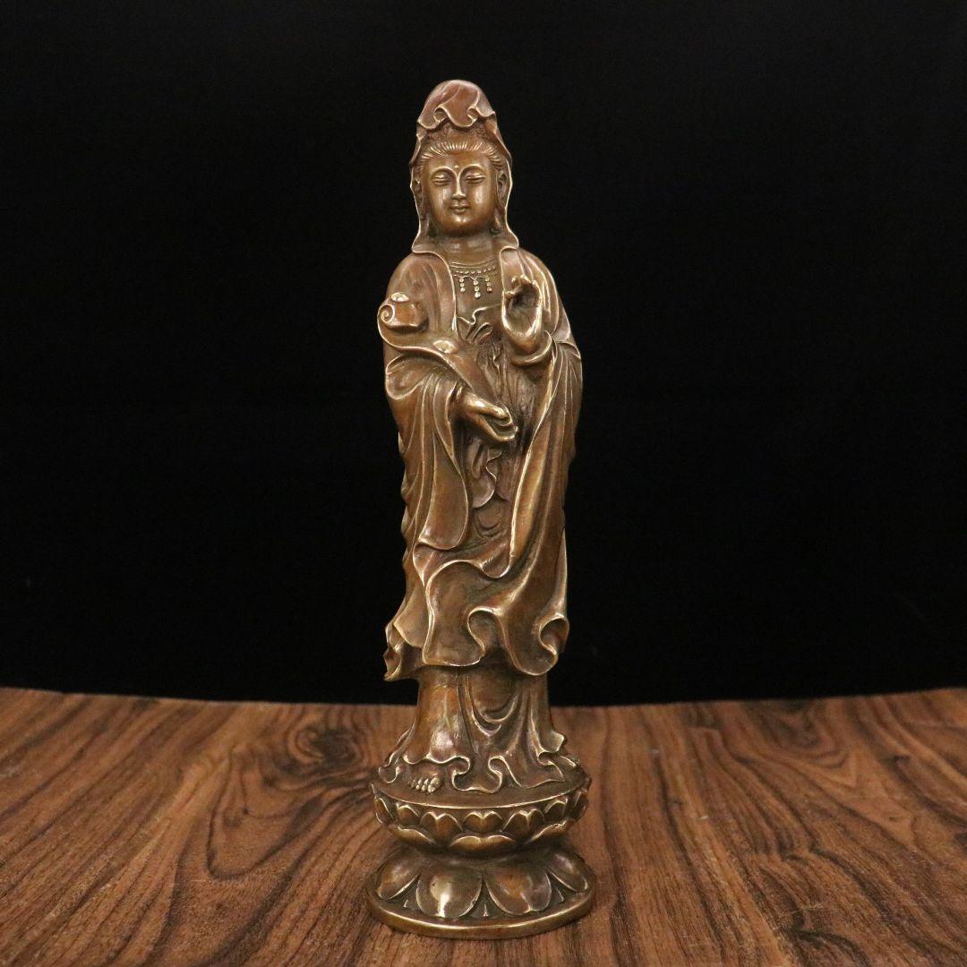 仏教美術 仏像 観音菩薩様 小仏像 銅製 銅器