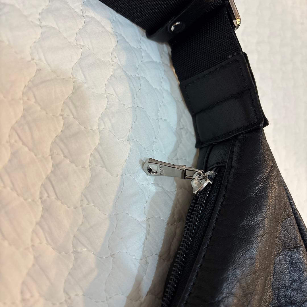 ま*ろ様 ラシット　ブラックレザーショルダーバッグ　russet