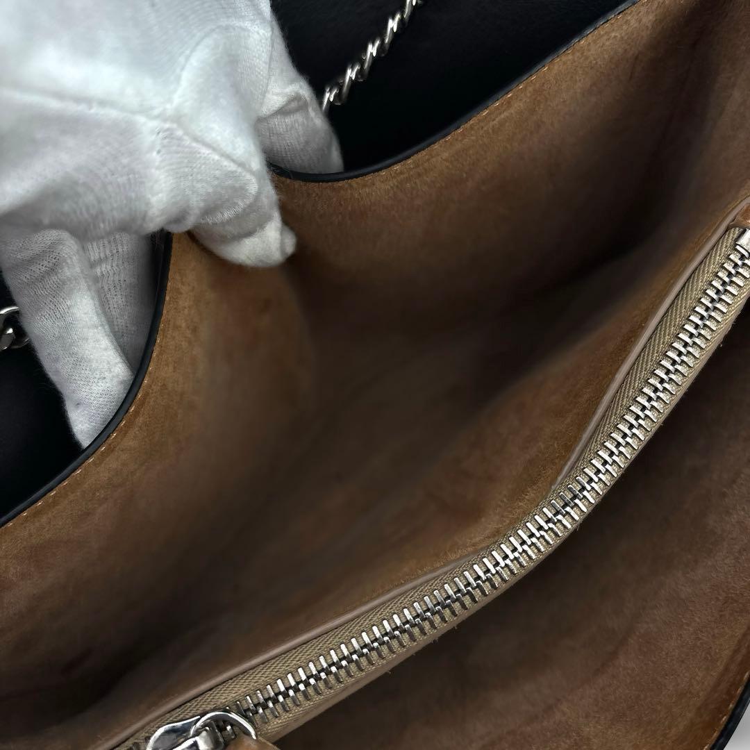 極美品】ジルサンダー チェーン ショルダーバッグ レザー ロゴ　肩掛け 黒