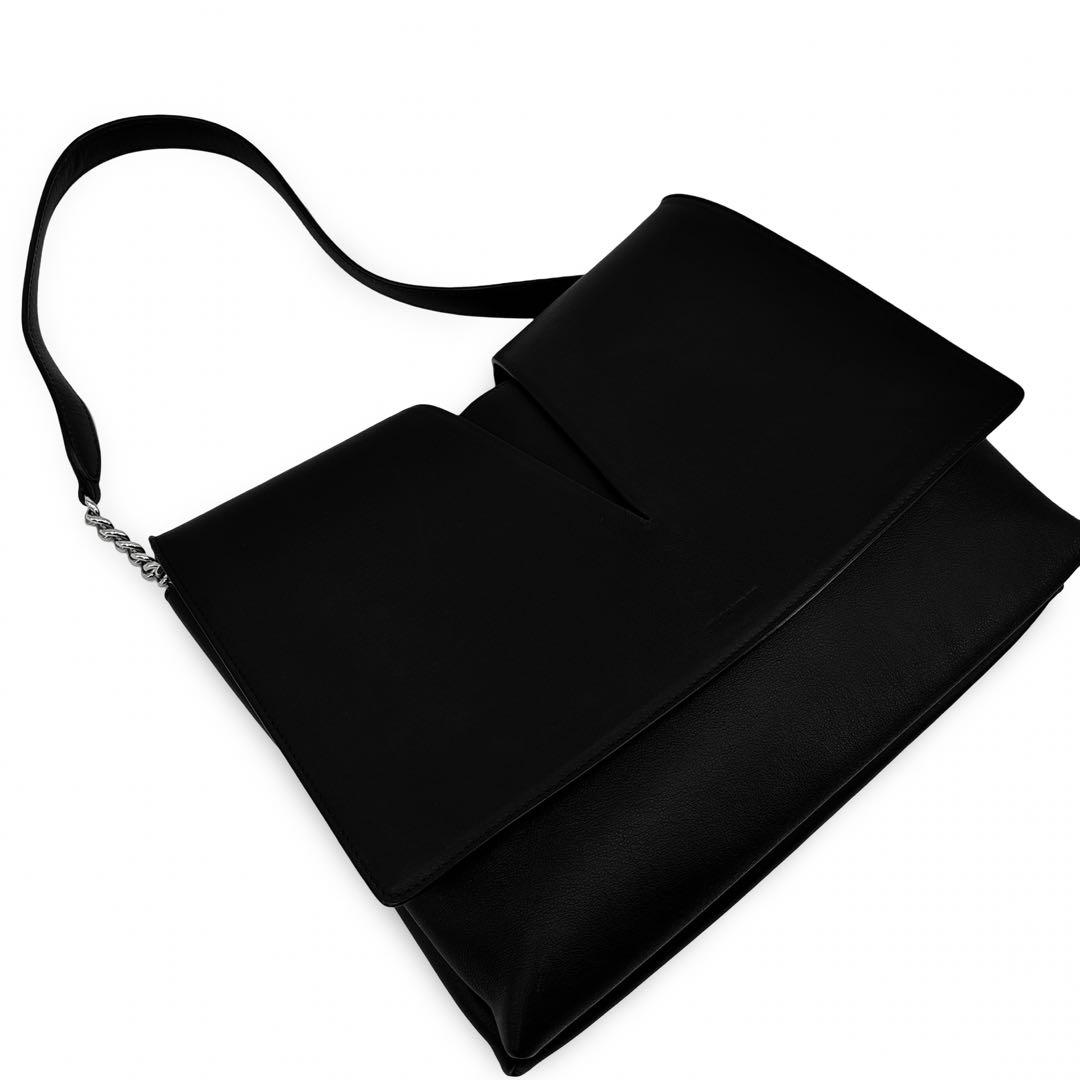 極美品】ジルサンダー チェーン ショルダーバッグ レザー ロゴ　肩掛け 黒