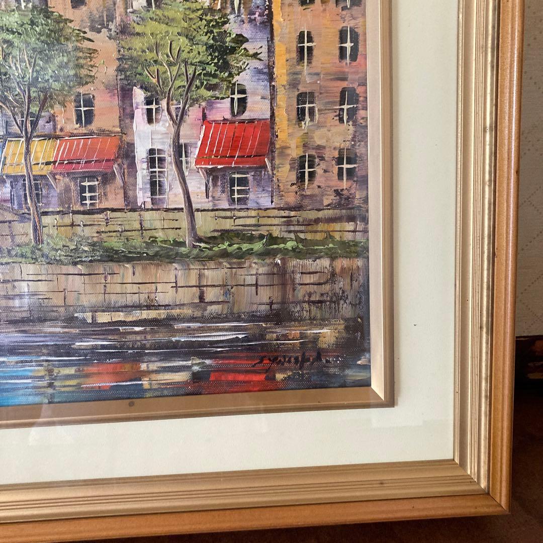 風景画 パリの街角額縁付き