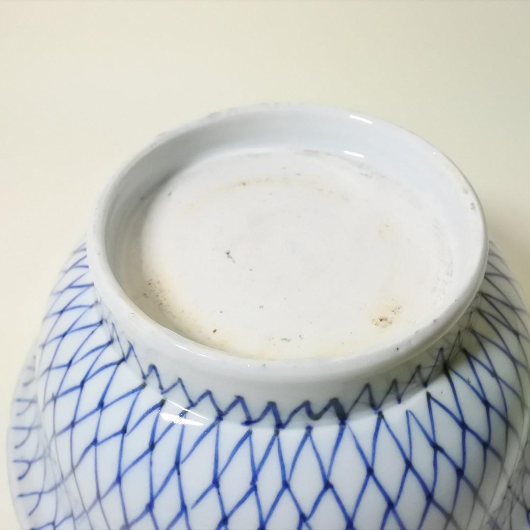 江戸後期　伊万里　染付　網手　鉢　骨董品　アンティーク