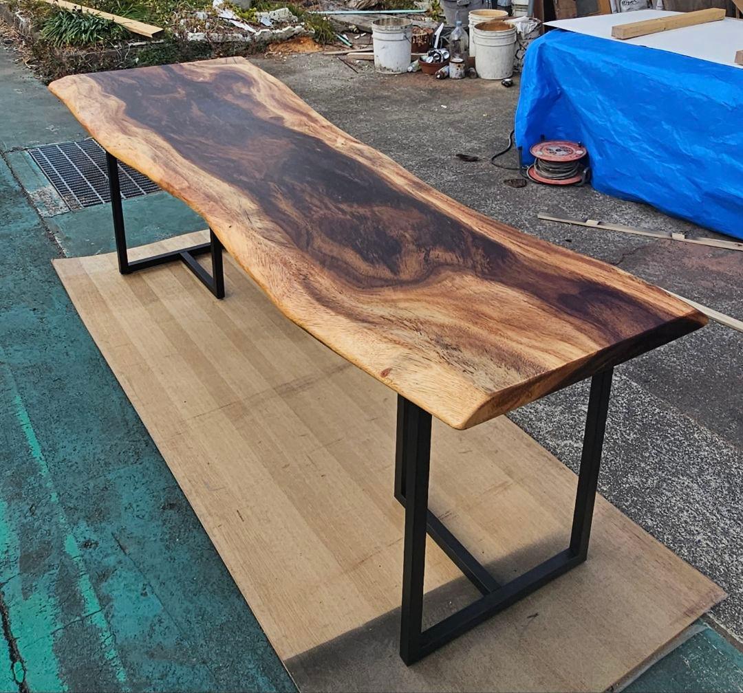 モンキーポッド　一枚板　最高級　杢　ダイニング　テーブル　カウンター