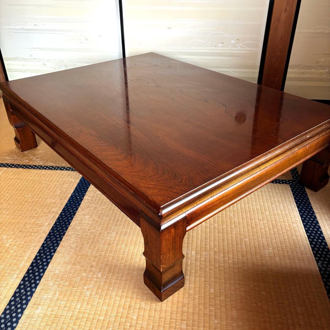 ※最終値下げ　高級座敷机　長方形座卓　木製　アンティーク　杢目